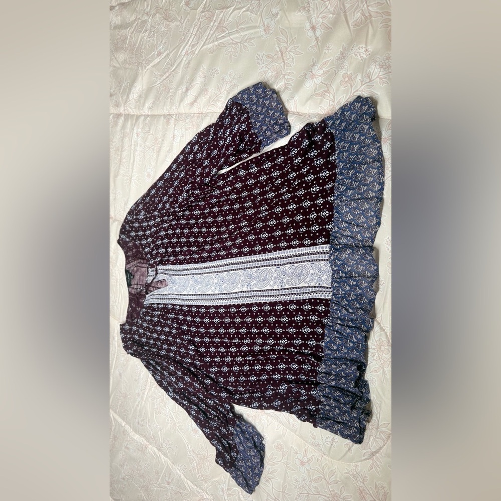 Lucky Brand Violet and Navy Blouse - Picture 8 of 8